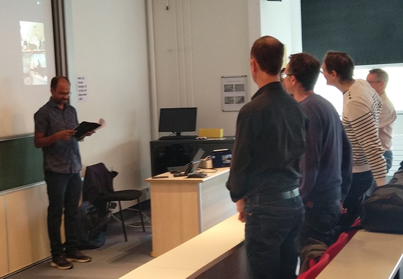 Arun Thangamani takes the Doctor's oath before his PhD jury
at the University of Strasbourg.